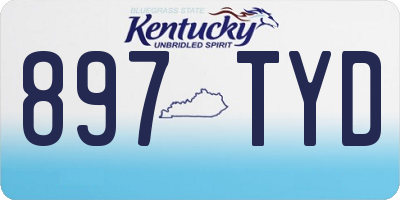 KY license plate 897TYD