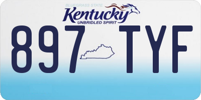 KY license plate 897TYF