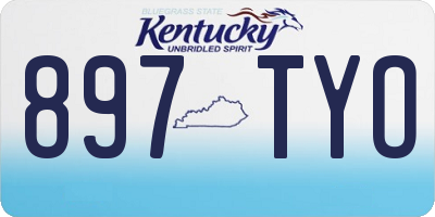 KY license plate 897TYO