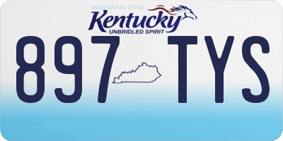 KY license plate 897TYS