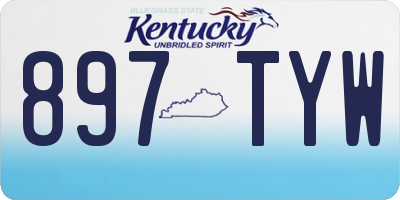 KY license plate 897TYW