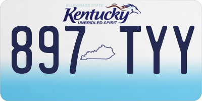 KY license plate 897TYY