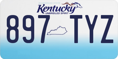 KY license plate 897TYZ