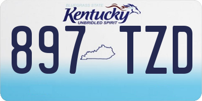 KY license plate 897TZD