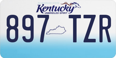 KY license plate 897TZR