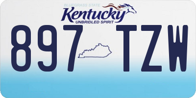 KY license plate 897TZW