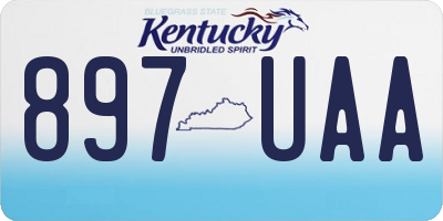 KY license plate 897UAA