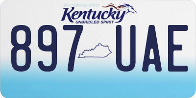 KY license plate 897UAE