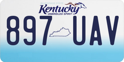 KY license plate 897UAV