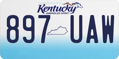 KY license plate 897UAW