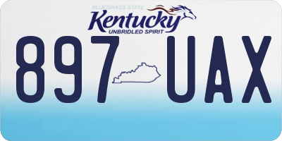 KY license plate 897UAX