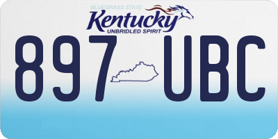 KY license plate 897UBC