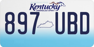 KY license plate 897UBD