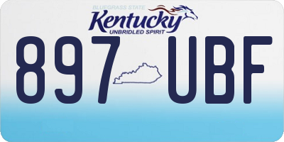 KY license plate 897UBF