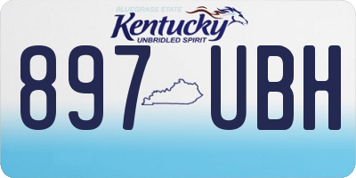 KY license plate 897UBH