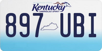 KY license plate 897UBI