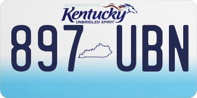 KY license plate 897UBN