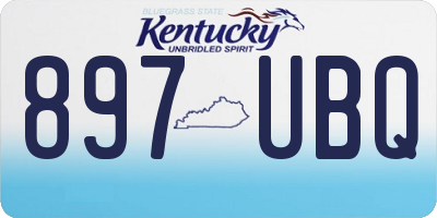 KY license plate 897UBQ