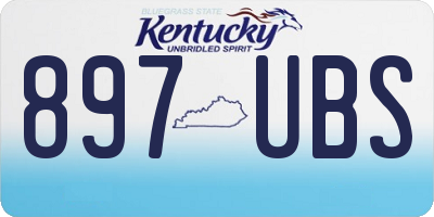 KY license plate 897UBS