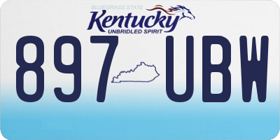 KY license plate 897UBW