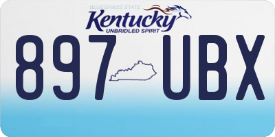 KY license plate 897UBX