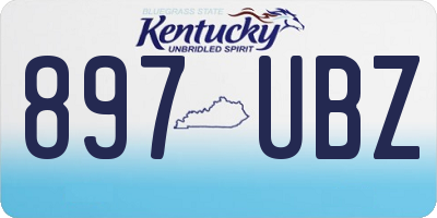 KY license plate 897UBZ