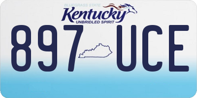 KY license plate 897UCE
