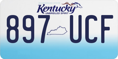KY license plate 897UCF