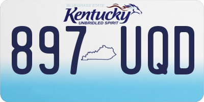 KY license plate 897UQD