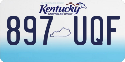 KY license plate 897UQF