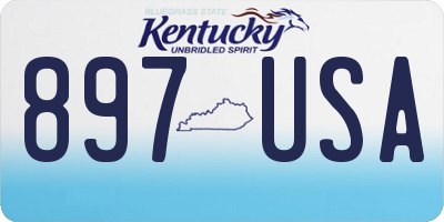 KY license plate 897USA