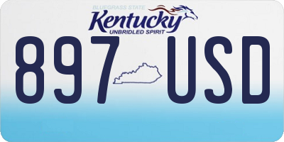 KY license plate 897USD