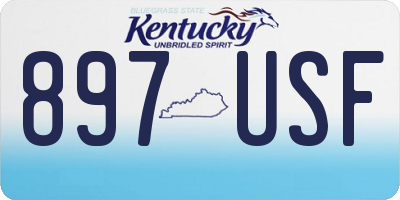 KY license plate 897USF