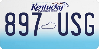 KY license plate 897USG