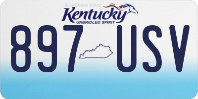 KY license plate 897USV