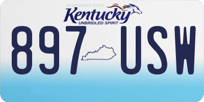 KY license plate 897USW