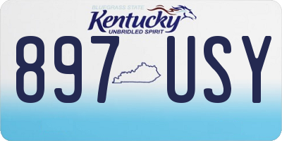 KY license plate 897USY