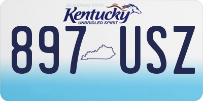 KY license plate 897USZ