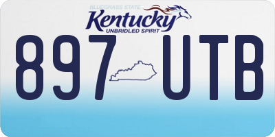 KY license plate 897UTB