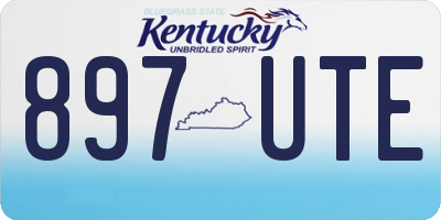 KY license plate 897UTE