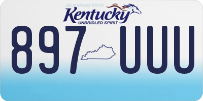 KY license plate 897UUU