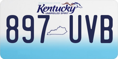 KY license plate 897UVB