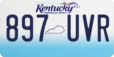 KY license plate 897UVR