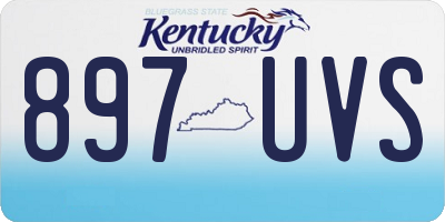 KY license plate 897UVS