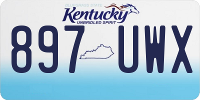 KY license plate 897UWX