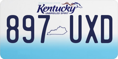 KY license plate 897UXD