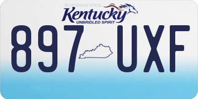 KY license plate 897UXF