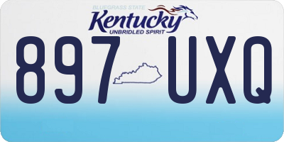 KY license plate 897UXQ