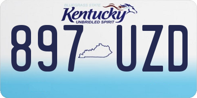 KY license plate 897UZD