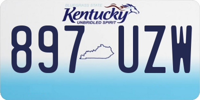 KY license plate 897UZW